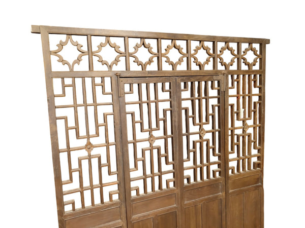 Antique Chinese Lattice Door Screen Panel - Dyag East