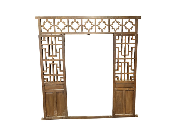 Antique Chinese Lattice Door Screen Panel - Dyag East