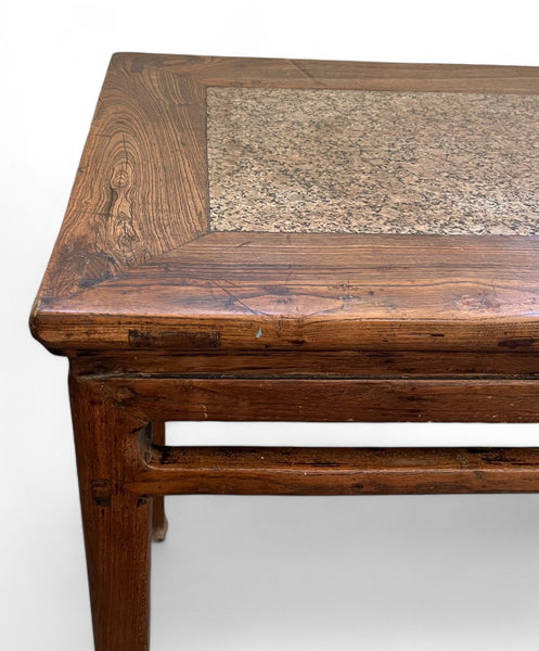 Antique Chinese Small Console or Wine Table with Marble Insert Top - Dyag East