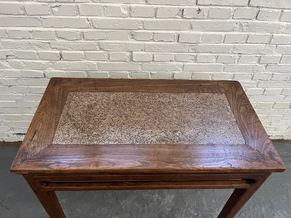 Antique Chinese Small Console or Wine Table with Marble Insert Top - Dyag East