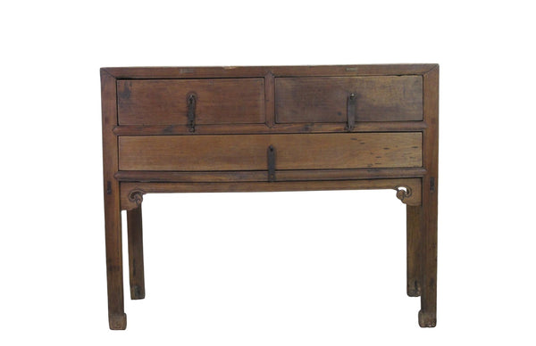 Antique Chinese Three-Drawer Side Table - Dyag East