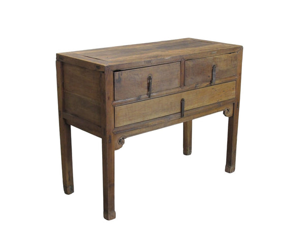 Antique Chinese Three-Drawer Side Table - Dyag East