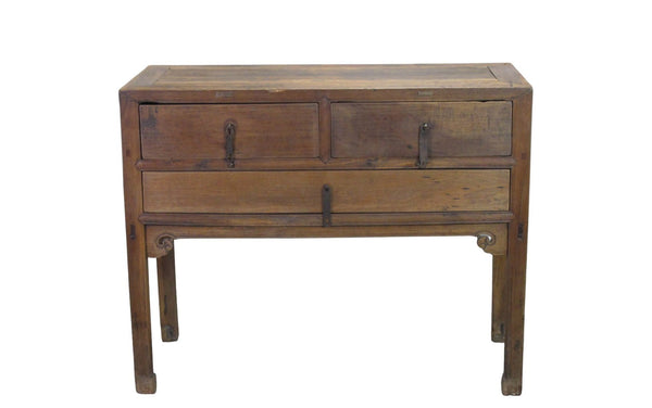 Antique Chinese Three-Drawer Side Table - Dyag East