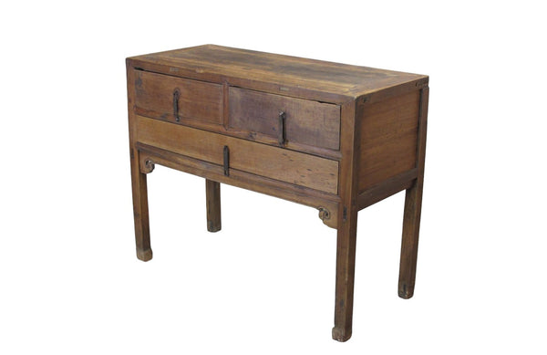 Antique Chinese Three-Drawer Side Table - Dyag East