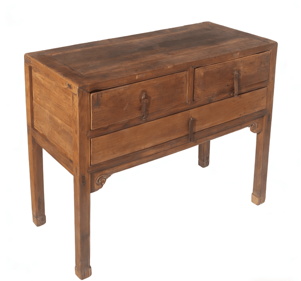Antique Chinese Three - Drawer Side Table - Dyag East