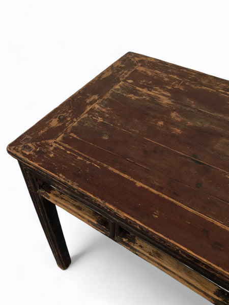 Antique Console or Wine Table with Stretchers, 35;8" Inch Long - Dyag East