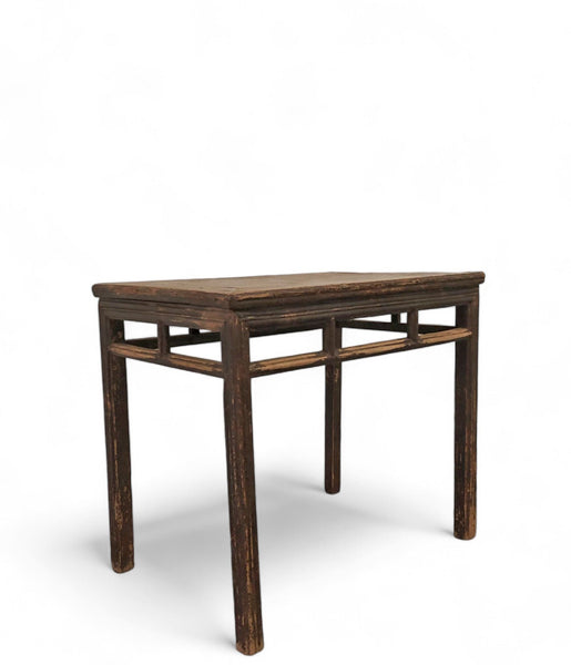 Antique Console or Wine Table with Stretchers, 35;8" Inch Long - Dyag East