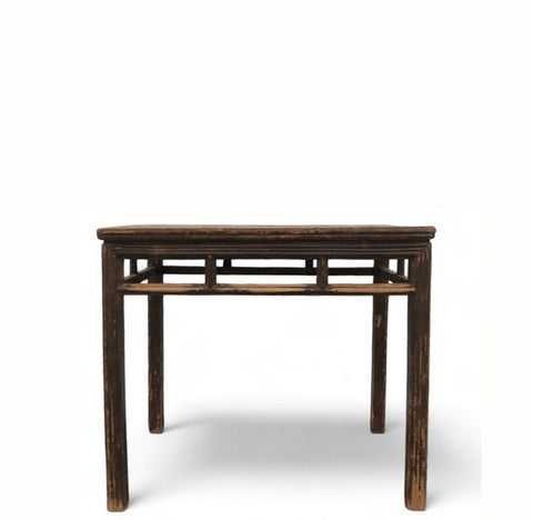 Antique Console or Wine Table with Stretchers, 35;8" Inch Long - Dyag East