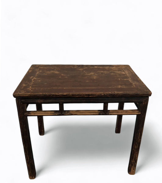 Antique Console or Wine Table with Stretchers, 35;8" Inch Long - Dyag East