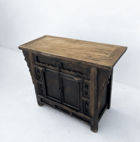 Antique Distressed Elm Altar Cabinet - Dyag East