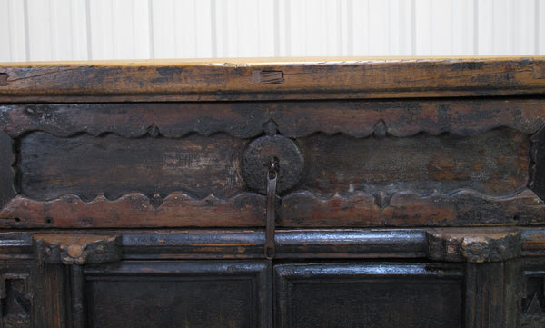 Antique Distressed Elm Altar Cabinet - Dyag East