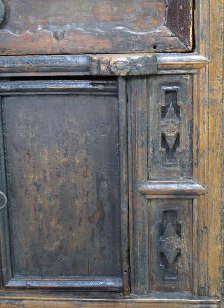 Antique Distressed Elm Altar Cabinet - Dyag East