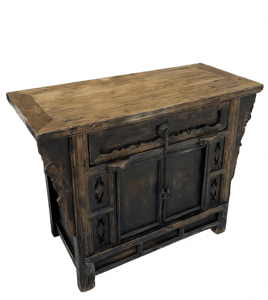 Antique Distressed Elm Altar Cabinet - Dyag East