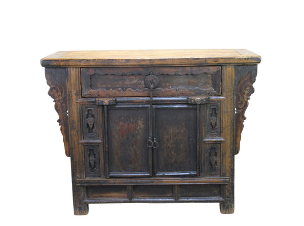 Antique Distressed Elm Altar Cabinet - Dyag East