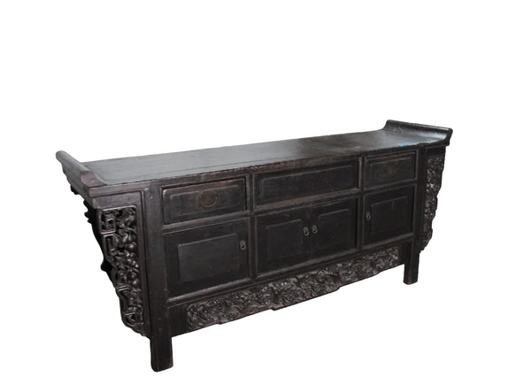 Antique Hand Carved Chinese Sideboard - Dyag East