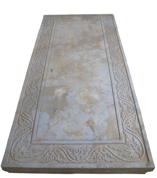 Antique Hand Carved Top Garden Stone Table or Bench - Dyag East
