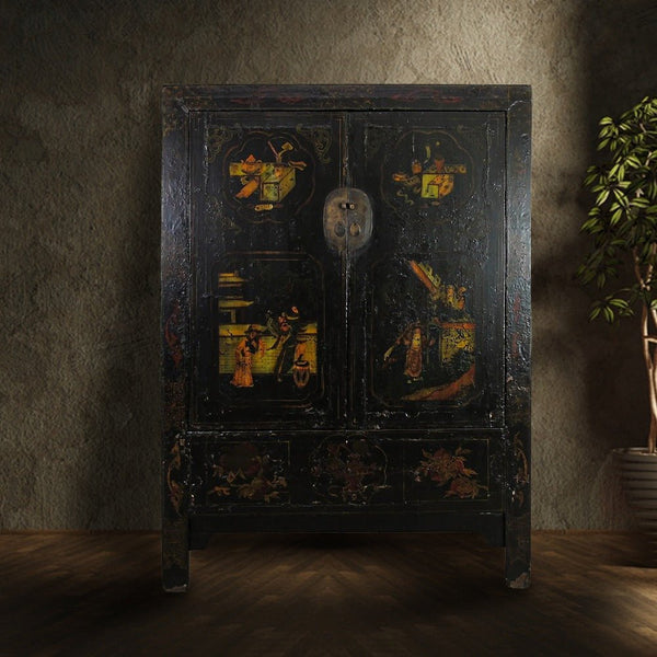 Antique Hand Painted Chinese Cabinet - Dyag East