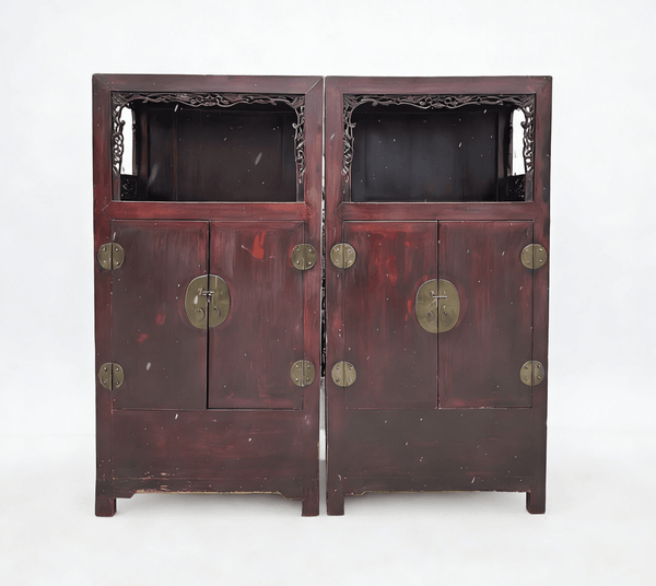 Antique Open - Shelf Elm Display Cabinet - Dyag East