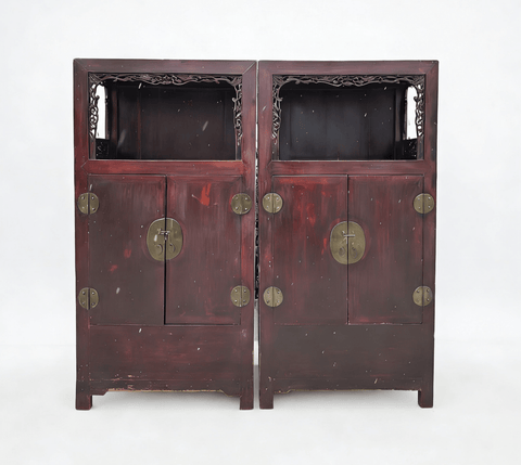 Antique Open - Shelf Elm Display Cabinet - Dyag East