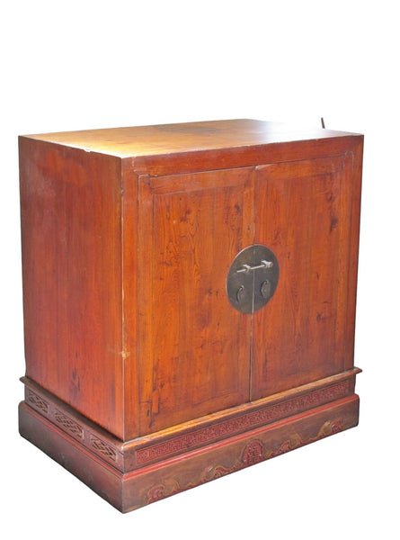 Antique Square Corner Elm Storage Cabinet - Dyag East