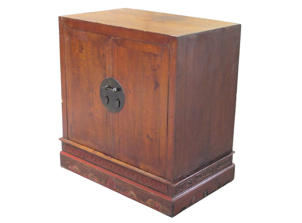 Antique Square Corner Elm Storage Cabinet - Dyag East