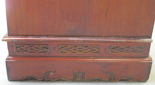 Antique Square Corner Elm Storage Cabinet - Dyag East