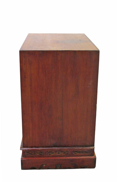 Antique Square Corner Elm Storage Cabinet - Dyag East