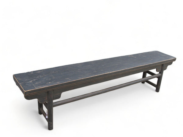 Black 85" inch Long Antique Chinese Bench Console Table - Dyag East