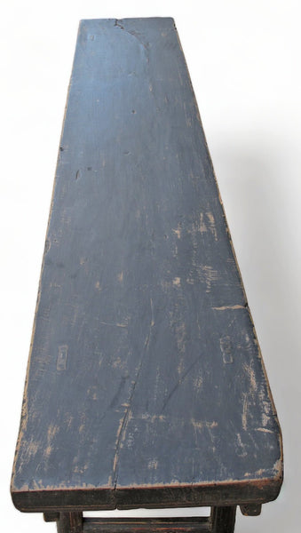Black 85" inch Long Antique Chinese Bench Console Table - Dyag East
