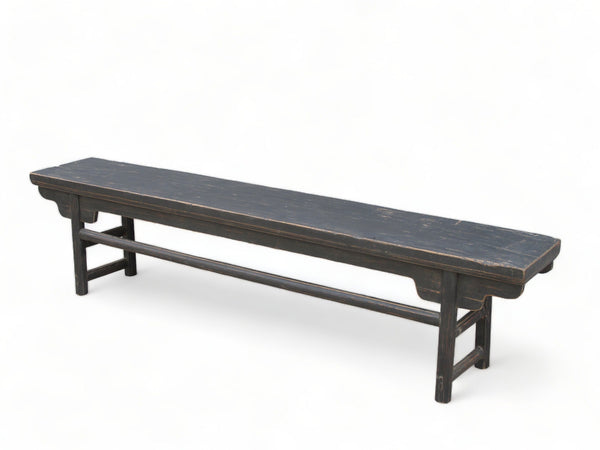 Black 85" inch Long Antique Chinese Bench Console Table - Dyag East