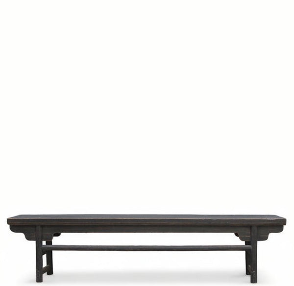 Black 85" inch Long Antique Chinese Bench Console Table - Dyag East