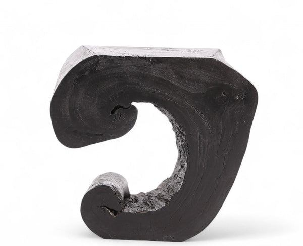 Black Half Ring Organic Accent or Side Table - Dyag East