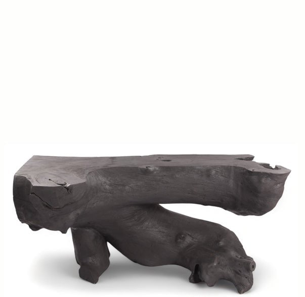 Black Natural Sculptured Console Table - 2 - Dyag East