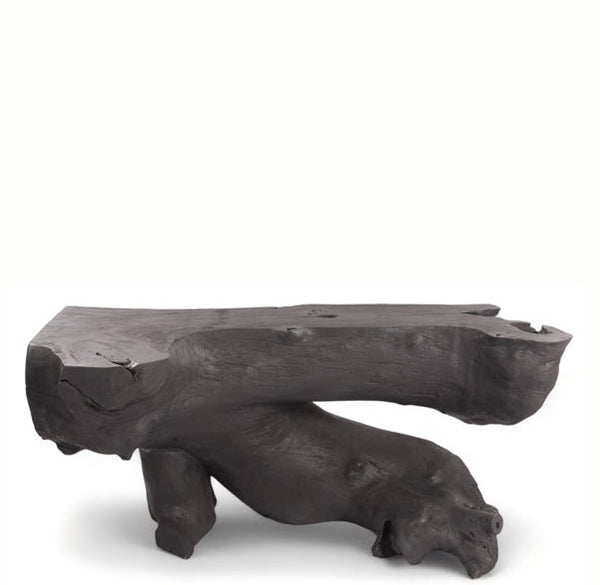 Black Natural Sculptured Console Table - 2 - Dyag East
