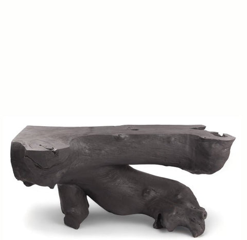 Black Natural Sculptured Console Table - 2 - Dyag East