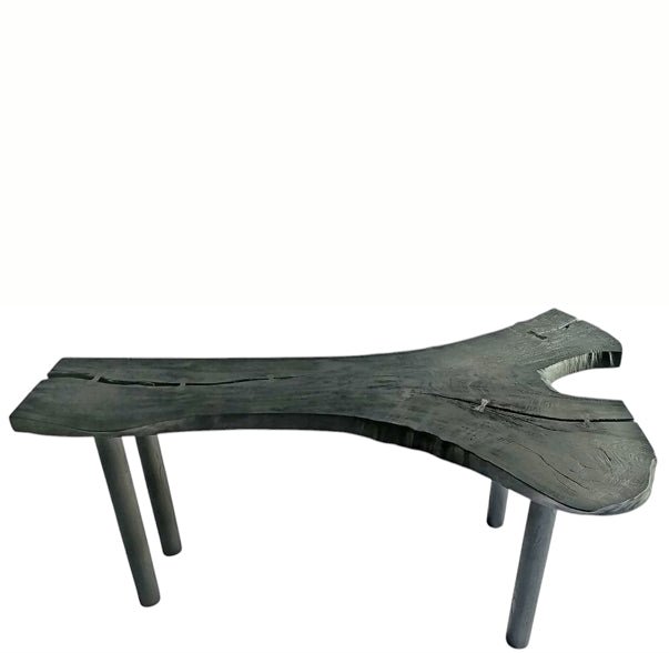 Black One Slab Free Form Living Edge Bar or Console Table - Dyag East