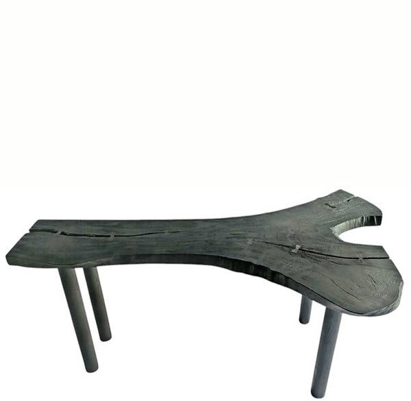 Black One Slab Free Form Living Edge Bar or Console Table - Dyag East