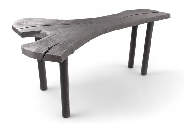 Black One Slab Free Form Living Edge Bar or Console Table - Dyag East