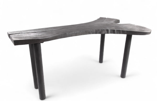 Black One Slab Free Form Living Edge Bar or Console Table - Dyag East