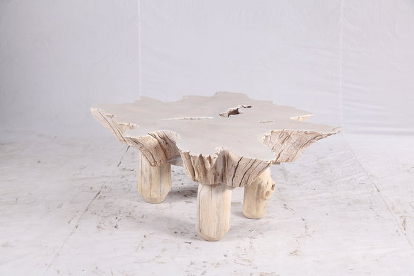 Bleached Free Form Living Edge Coffee Table 34 - Dyag East