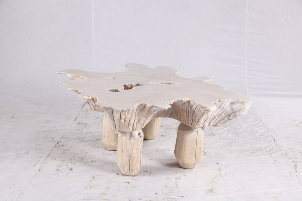 Bleached Free Form Living Edge Coffee Table 34 - Dyag East