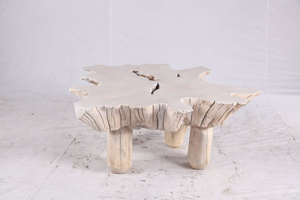 Bleached Free Form Living Edge Coffee Table 34 - Dyag East