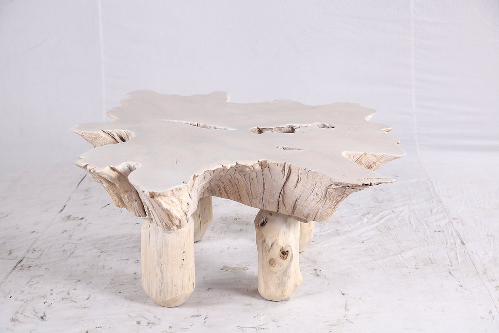 Bleached Free Form Living Edge Coffee Table 34 - Dyag East