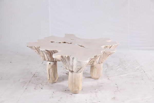 Bleached Free Form Living Edge Coffee Table 34 - Dyag East