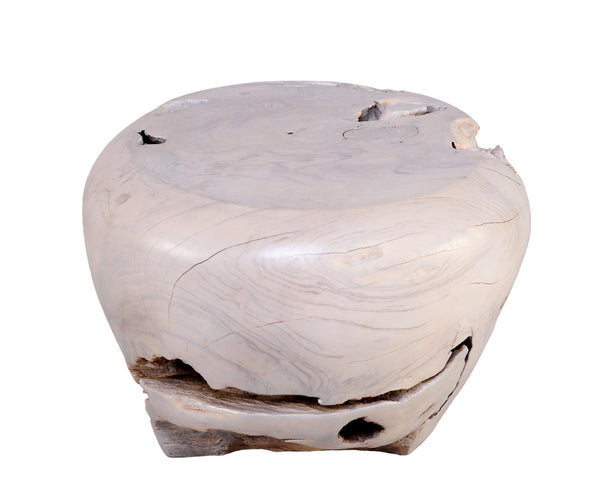 Bleached White Teak Root Accent or Side Table or Stool 23 - Dyag East
