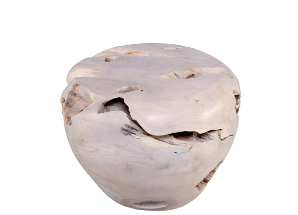 Bleached White Teak Root Accent or Side Table or Stool 26 - Dyag East