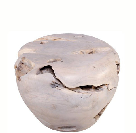 Bleached White Teak Root Accent or Side Table or Stool 26 - Dyag East