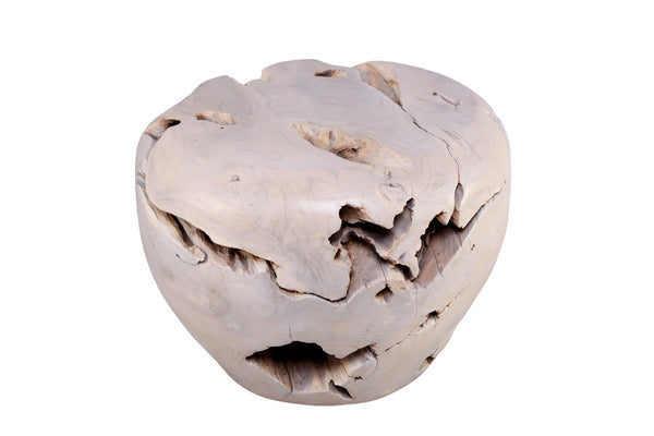 Bleached White Teak Root Accent or Side Table or Stool 26 - Dyag East