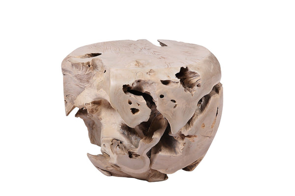 Bleached White Teak Root Accent or Side Table or Stool 28 - Dyag East