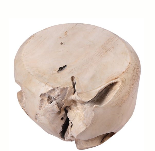 Bleached White Teak Root Accent or Side Table or Stool 29 - Dyag East